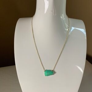 Kendra Scott Isla Green Pendant Necklace - 14K Gold Plated